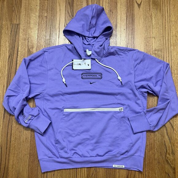 Nike Men's Liverpool FC Pullover Hoodie Standard Issue Purple DV4932 567 Large - Picture 3 of 8